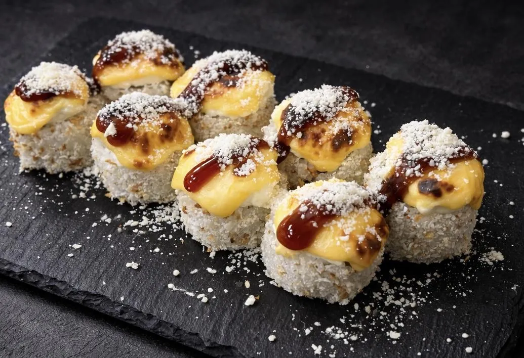 Запечённый с креветкой и грушей